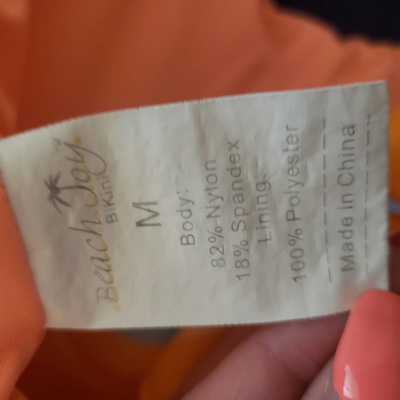 Beach Joy Peach Bikini Retro 60s GoGo Sz M 2 Piece Swimsuit - Picture 6 of 7